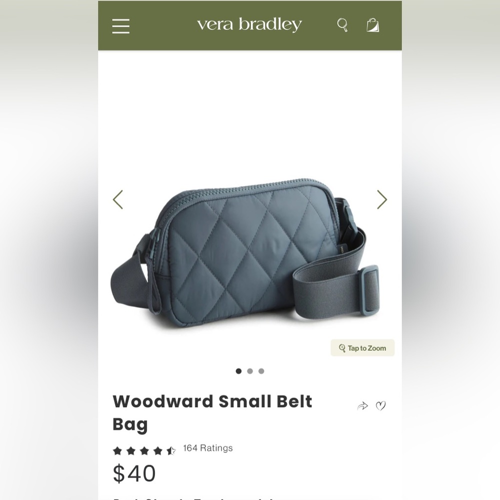 NWT Very Bradley Woodward Small Belt Bag
